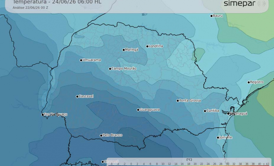 PRIMEIRA FRENTE FRIA DO INVERNO COMEÇA A ATRAVESSAR O PARANÁ