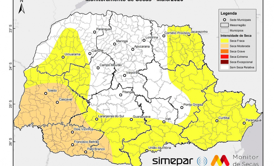 SECA RECUA EM VÁRIAS REGIÕES DO PARANÁ, APONTA MONITOR NACIONAL
