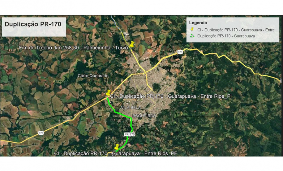 Duplicação PR-170 em Guarapuava (mapa)