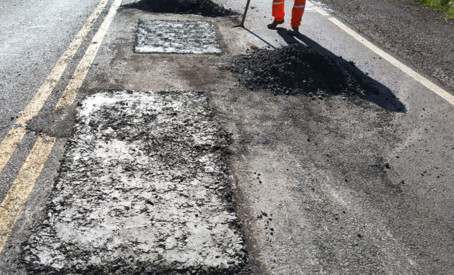 Obra de whitetopping da PR-460 e PRC-487 entre Pitanga e Nova Tebas