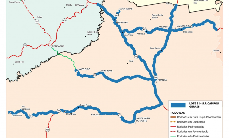 Serviços de conservação na PRC-487 em Manoel Ribas (mapa)