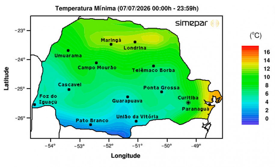 CIDADES PARANAENSES AMANHECEM COM GEADA E RECORDE DE TEMPERATURA MÍNIMA