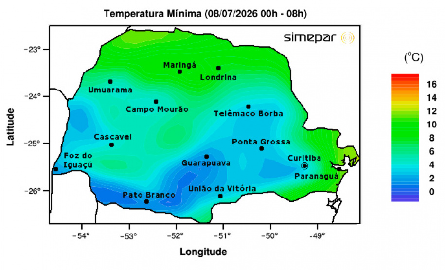 CIDADES PARANAENSES AMANHECEM COM GEADA E RECORDE DE TEMPERATURA MÍNIMA
