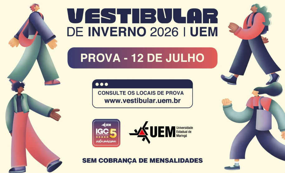 Provas do Vestibular de Inverno da UEM serão aplicadas no domingo (12)