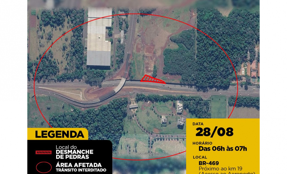 Detonação de rochas na BR-469