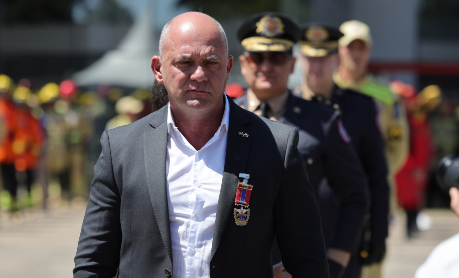 O governador Darci Piana participou nesta quinta-feira (8) do Aniversario bombeiros no Guatupê