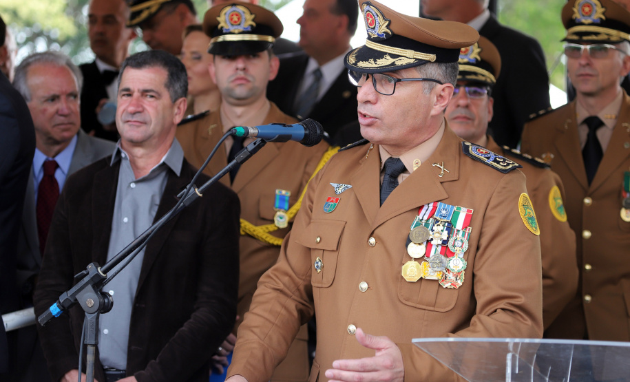 Governador Carlos Massa Ratinho Júnior participa da cerimônia de troca de comando da Polícia Militar do Paraná. O novo camandante-geral é o coronel Péricles de Matos. Ele substitui no cargo a coronel Audilene Dias Rocha. - Curitiba, 08/01/2019 - Foto: José Fernando Ogura/ANPr