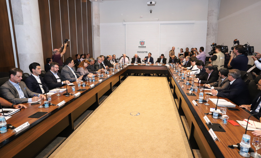 Governador Carlos Massa Ratinho Júnior durante reunião do secretariado. - Curitiba, 08/01/2019 - Foto: Rodrigo Félix Leal