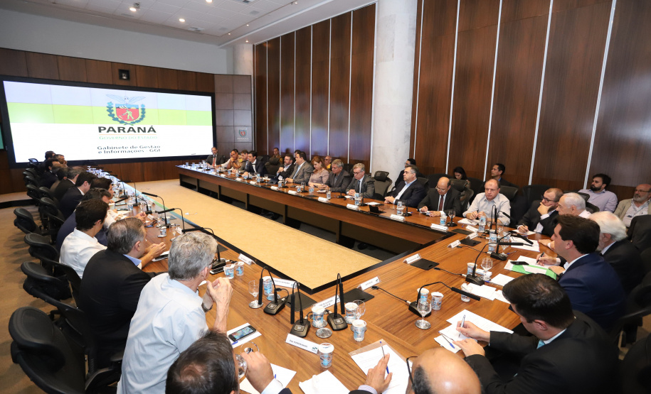 Governador Carlos Massa Ratinho Júnior durante reunião do secretariado. - Curitiba, 08/01/2019 - Foto: Rodrigo Félix Leal