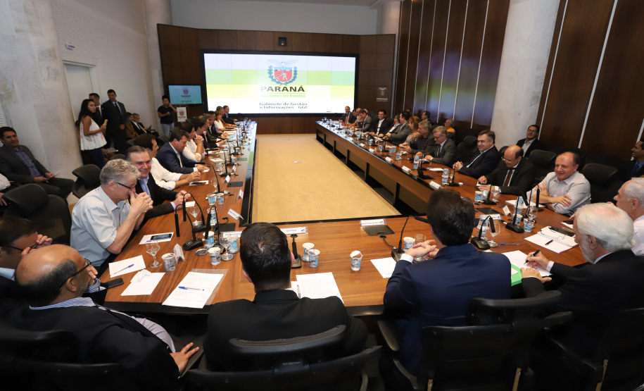 Governador Carlos Massa Ratinho Júnior durante reunião do secretariado. - Curitiba, 08/01/2019 - Foto: Rodrigo Félix Leal