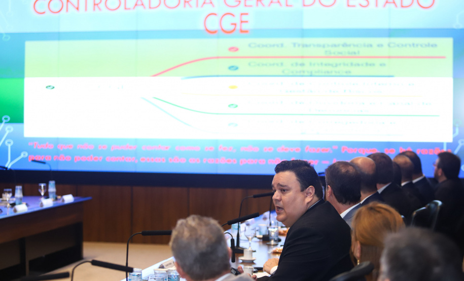 Governador Carlos Massa Ratinho Júnior, durante reunião com a equipe de governo. Controlador Geral do Estado, Raul Siqueira  -    Curitiba, 15/01/2019 - Foto: Rodrigo Felix Leal/ANPr