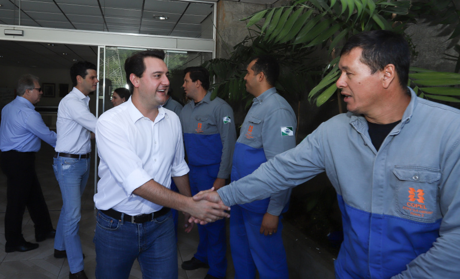 Governador Carlos Massa Ratinho Junior, acompanhado do presidente da Copel, Daniel Pimentel, visita a Usina Governador Bento Munhoz da Rocha Netto (Foz do Areia), no município de Pinhão - Pinhão, 22/01/2019 - Foto: Rodrigo Félix Leal