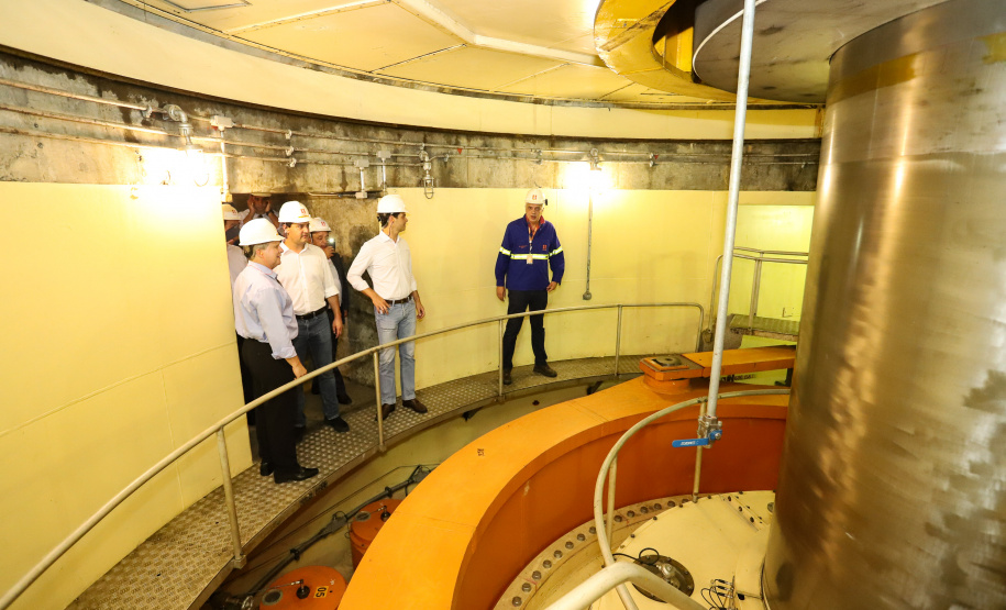 Governador Carlos Massa Ratinho Junior, acompanhado do presidente da Copel, Daniel Pimentel, visita a Usina Governador Bento Munhoz da Rocha Netto (Foz do Areia), no município de Pinhão - Pinhão, 22/01/2019 - Foto: Rodrigo Félix Leal