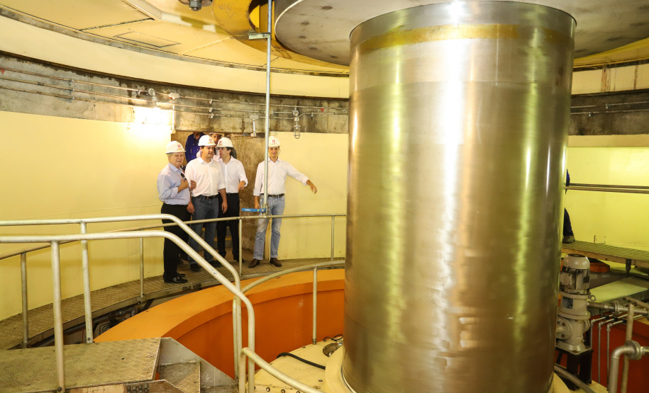 Governador Carlos Massa Ratinho Junior, acompanhado do presidente da Copel, Daniel Pimentel, visita a Usina Governador Bento Munhoz da Rocha Netto (Foz do Areia), no município de Pinhão - Pinhão, 22/01/2019 - Foto: Rodrigo Félix Leal
