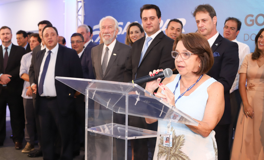 O governador Carlos Massa Ratinho Junior afirmou nesta quarta-feira (23), na solenidade de comemoração pelos 56 anos da Sanepar e de posse da nova diretoria, que a missão da empresa é avançar em oferta de água e sistema de esgoto, chegando a localidades que ainda não contam com estes serviços.Foto: Rodrigo Felix Leal/ANPr