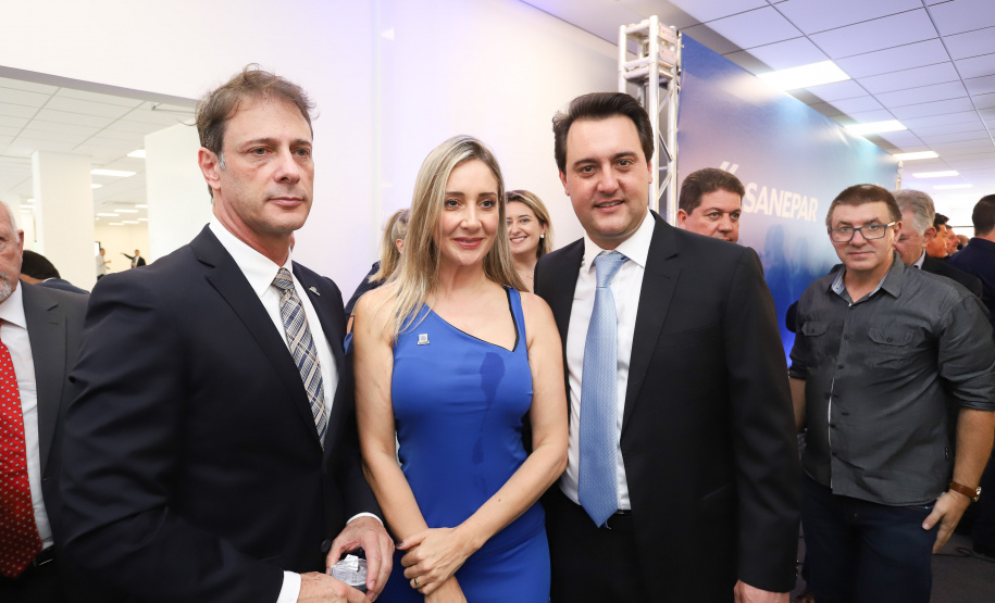 O governador Carlos Massa Ratinho Junior afirmou nesta quarta-feira (23), na solenidade de comemoração pelos 56 anos da Sanepar e de posse da nova diretoria, que a missão da empresa é avançar em oferta de água e sistema de esgoto, chegando a localidades que ainda não contam com estes serviços.Foto: Rodrigo Felix Leal/ANPr