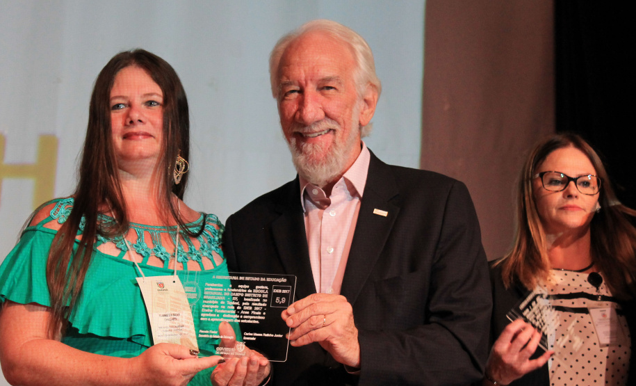 A Secretaria de Estado da Educação iniciou nessa quinta-feira (24), em Pinhão (no Centro-Sul), a segunda etapa do Seminário de Diretores ? Aprendizagem em Foco 2019. HOMENAGENS - As escolas estaduais das dez regionais com as melhores notas e maior crescimento no Índice de Desenvolvimento da Educação Básica (Ideb) foram homenageadas pela pasta na abertura do evento.  -  Faxinal do Céu, 24/01/2019  -  Foto: Fernandor de Jesus/SEED