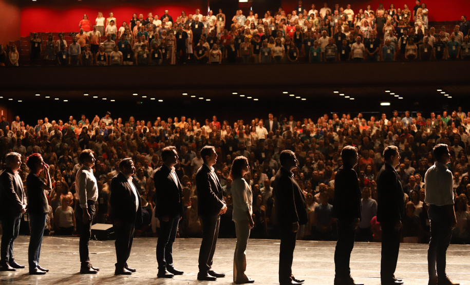 Governador Carlos Massa Ratinho Junior participa da abertura do Seminário Aprendizagem em Foco. Curitiba, 29/01/2019. Foto:  Rodrigo Félix Leal/ANPr