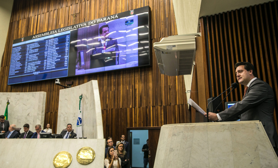 Governador Carlos Massa Ratinho Junior, apresenta Programa de Governo para Deputados na Assembleia Legislativa. Curitiba, 04/02/2019. Foto: Maurilio Cheli/ANPr