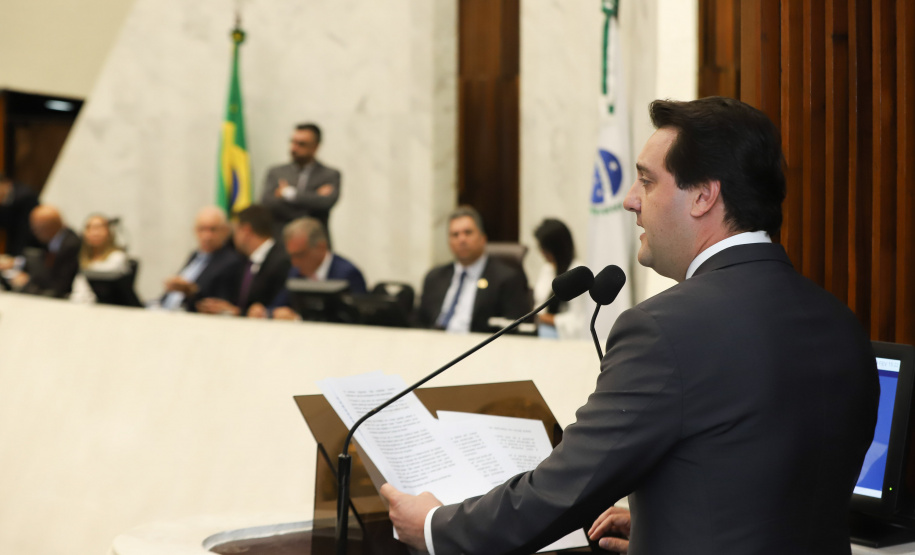 Governador Carlos Massa Ratinho Junior, apresenta Programa de Governo para Deputados na Assembleia Legislativa. Curitiba, 04/02/2019. Foto: Rodrigo Félix Leal/ANPr