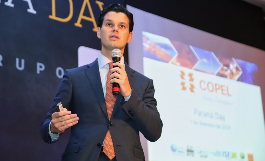 Daniel Pimentel Slaviero, presidente da Copel, durante apresentação no Paraná Day, evento realizado em Curitiba com a presença de mais de 100 investidores do País e do exterior. - Curitiba, 05/02/2019 -Foto: José Fernando Ogura/ANPr