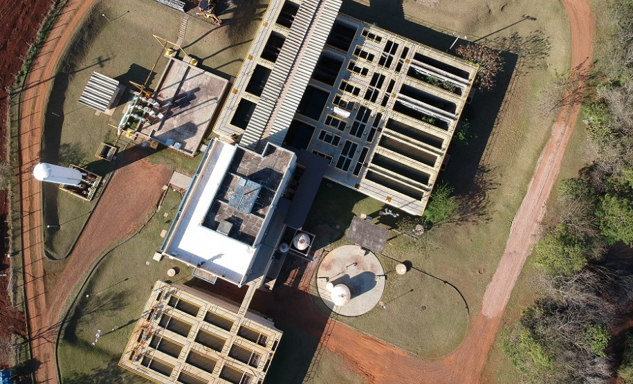 Ampliação da estação de tratamento nas margens do Rio Cascavel. Foto: Sanepar