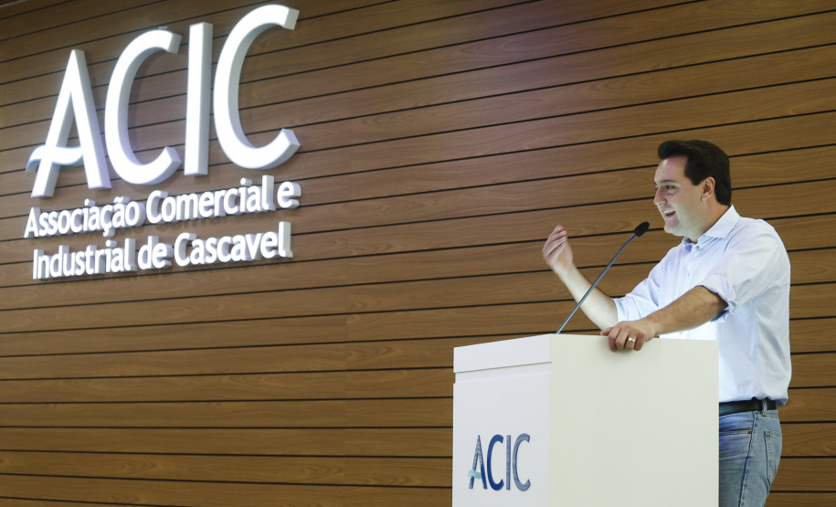 Governador Carlos Massa Ratinho Júnior na Associação Comercial e Industrial de Cascavel (ACIC) -  Cascavel, 07/02/2019  -  Foto: Arnaldo Alves/ANPr