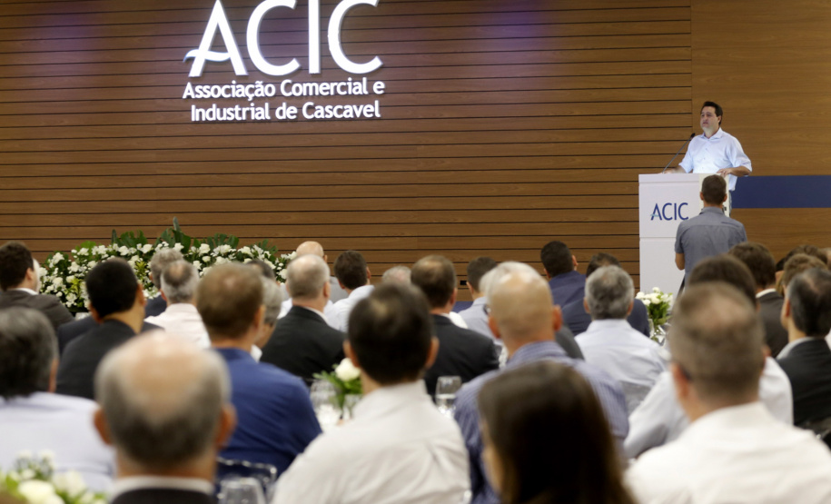 Governador Carlos Massa Ratinho Júnior na Associação Comercial e Industrial de Cascavel (ACIC) -  Cascavel, 07/02/2019  -  Foto: Arnaldo Alves/ANPr