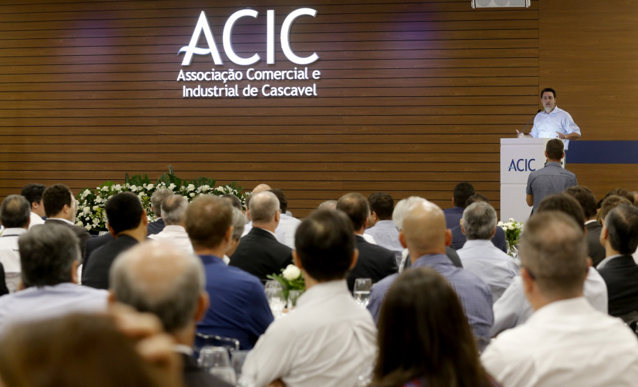 Governador Carlos Massa Ratinho Júnior na Associação Comercial e Industrial de Cascavel (ACIC) -  Cascavel, 07/02/2019  -  Foto: Arnaldo Alves/ANPr