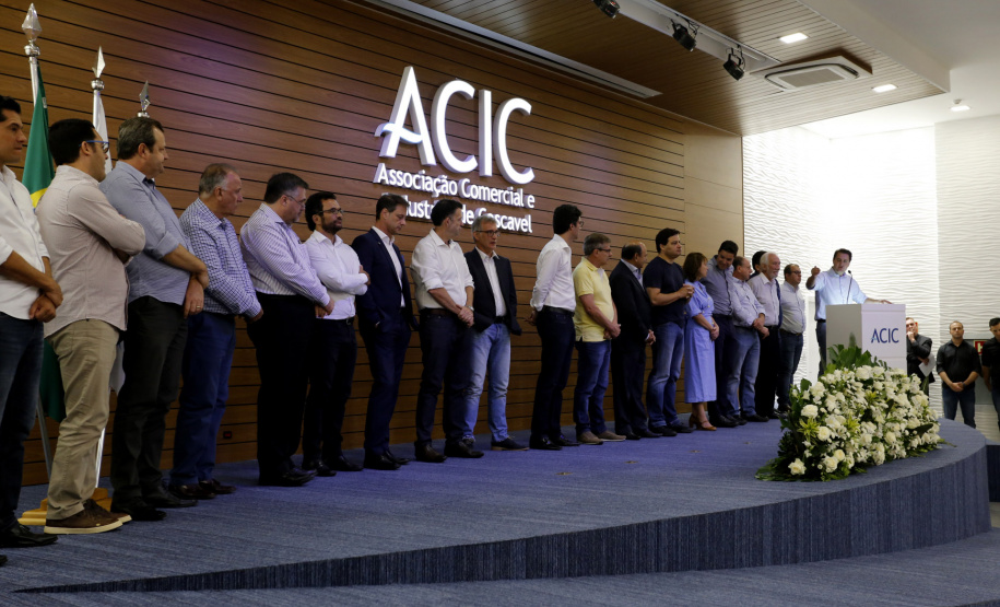 Governador Carlos Massa Ratinho Júnior na Associação Comercial e Industrial de Cascavel (ACIC) -  Cascavel, 07/02/2019  -  Foto: Arnaldo Alves/ANPr