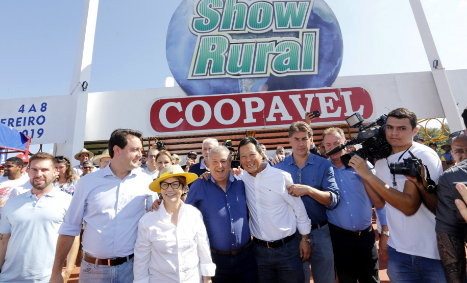 O governador Carlos Massa Ratinho Junior recebe a ministra da Agricultura, Pecuária e Abastecimento, Tereza Cristina, no Show Rural Coopavel. - Cascavel, 08/02/2019 - Foto: Arnaldo Alves/ANPr