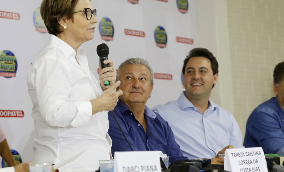 O governador Carlos Massa Ratinho Junior recebe a ministra da Agricultura, Pecuária e Abastecimento, Tereza Cristina, no Show Rural Coopavel. - Cascavel, 08/02/2019 - Foto: Arnaldo Alves/ANPr