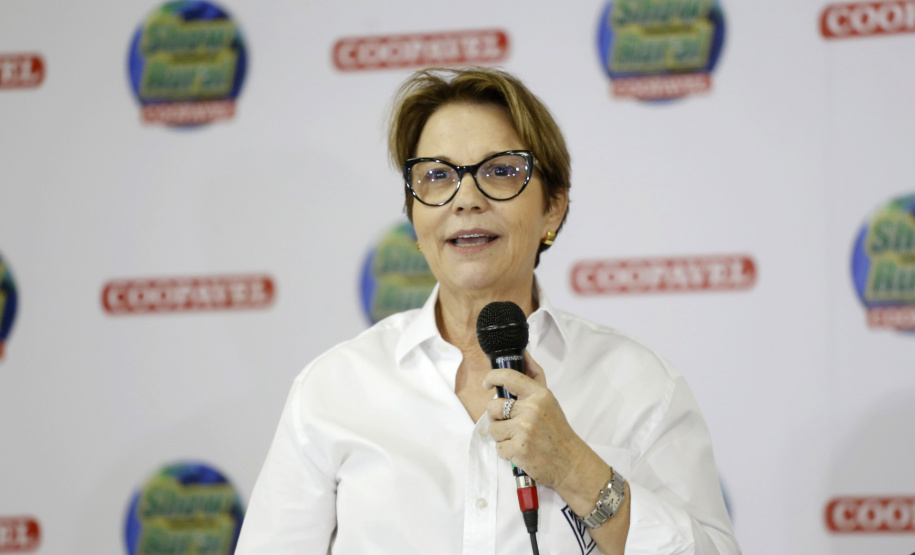 O governador Carlos Massa Ratinho Junior recebe a ministra da Agricultura, Pecuária e Abastecimento, Tereza Cristina, no Show Rural Coopavel. - Cascavel, 08/02/2019 - Foto: Arnaldo Alves/ANPr