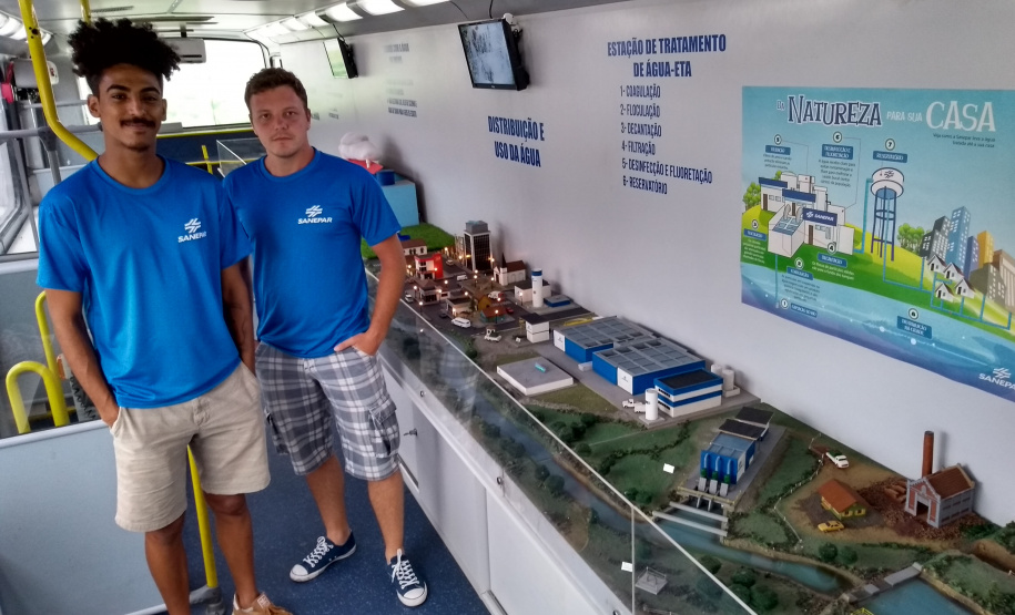 Cuidar da água é responsabilidade de todos e nunca é tarde para aprender sobre isso. De maneira divertida, a Companhia de Saneamento do Paraná (Sanepar) montou um ônibus com uma minicidade onde instrutores ensinam sobre a água, o esgoto e os resíduos sólidos. O ônibus estará aberto para visitação neste fim de semana (8, 9 e 10 de fevereiro) na 6a. Festa do Caranguejo, em Matinhos, na Arena Vicente Gurski. - Foto: Divulgação Sanepar