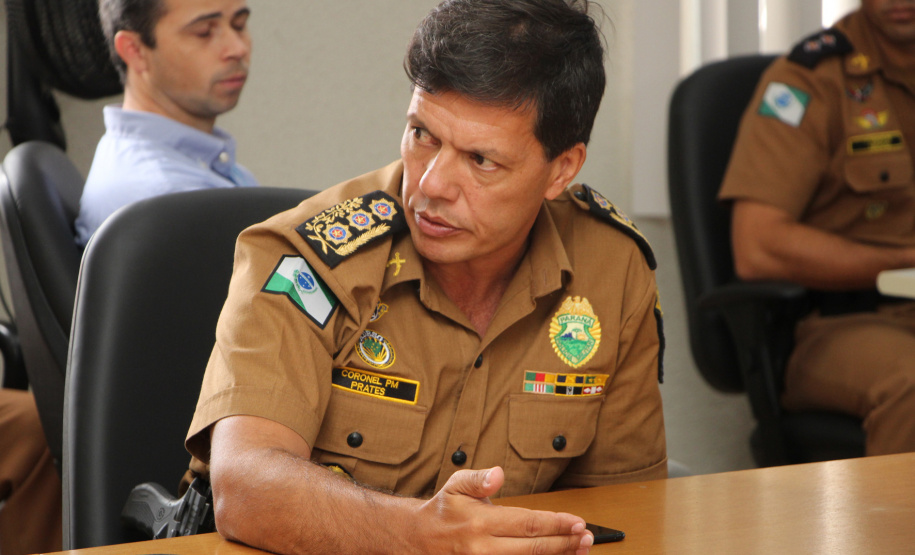 11-02-2019 Lançamento APP 190 para Sistema IOS a Polícia Militar do Paraná lançou o APP 190 ? Emergência Paraná para o sistema iOS e também divulgou um balanço dos quatro meses de funcionamento do aplicativo, que está em uso em Curitiba e Região Metropolitana na versão para Android, lançada no início de outubro do ano passado. Na foto, o coronel Prates, chefe do Estado Maior da Polícia Militar do Paraná - Curitiba, 11/02/2019 - Foto: Soldado Priscilla Carvalho