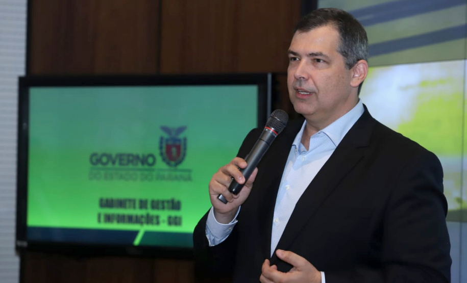 Governador Carlos Massa Ratinho Júnior coordena reunião com equipe de Governo. Na imagem, Allan Costa, presidente da Celepar. - Curitiba, 12/02/2019 - Foto: Rodrigo Félix Leal/ANPr