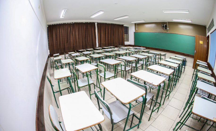 Sala de aula da Escola Estadual São Cristóvão no início do ano letivo. Curitiba, 14/02/2019 - Foto: Geraldo Bubniak/ANPr