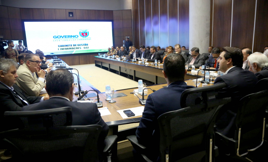 Reunião de secretariado, a pedido do governador Carlos Massa Ratinho Junior, a Controladoria Geral do Estado (GGE) editou uma resolução e solicitou a todos os secretários de Estado a divulgação das suas respectivas agendas nos portais institucionais das pastas. O objetivo é disponibilizar a ferramenta para consulta pública até o começo de março. Curitiba,19/02/2019 Foto:Jaelson Lucas / ANPr