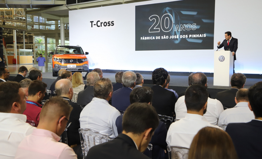 Governador Carlos Massa Ratinho Júnior participa da solenidade de comemoração de 20 anos da Volkswagen no Paraná. - São José dos Pinhais, 19/02/2019 - Foto: José Fernando Ogura/ANPr