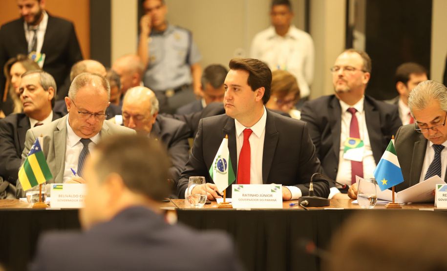 O governador Carlos Massa Ratinho Junior participou nesta quarta-feira (20), em Brasília, do Fórum de Governadores, que reuniu os chefes do Executivo dos 26 Estados e do Distrito Federal.   -  Brasília, 20/02/2019  -  Foto: Rodrigo Félix Leal/ANPr