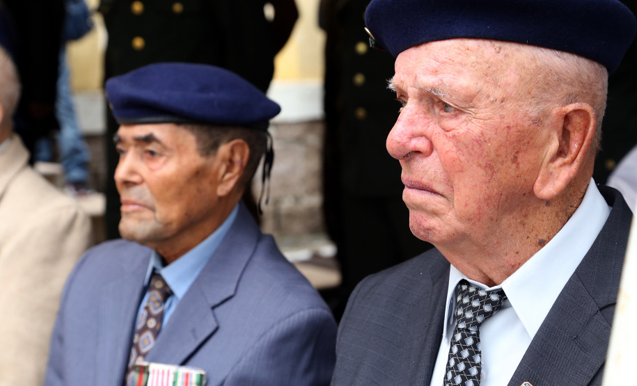 O governador Carlos Massa Ratinho Junior particip da cerimônia que comemora o 74º aniversário da tomada de Monte Castelo, na Itália, pela Força Expedicionária Brasileira, na Segunda Guerra Mundial. Foto: Gilson Abreu/ANPr
