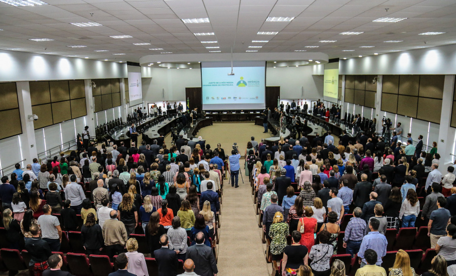 O governador Carlos Massa Ratinho Junior participa da solenidade que formaliza a Força-Tarefa Infância Segura de Prevenção e Combate a Crimes Contra a Criança, nesta quinta-feira (21) no Palácio da Justiça. Curitiba, 21/02/2019 - Foto: Geraldo Bubniak/ANPr