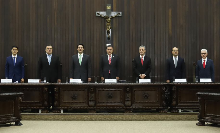 O governador Carlos Massa Ratinho Junior participa da solenidade que formaliza a Força-Tarefa Infância Segura de Prevenção e Combate a Crimes Contra a Criança, nesta quinta-feira (21) no Palácio da Justiça. Curitiba, 21/02/2019 - Foto: Rodrigo Félix Leal/ANPr