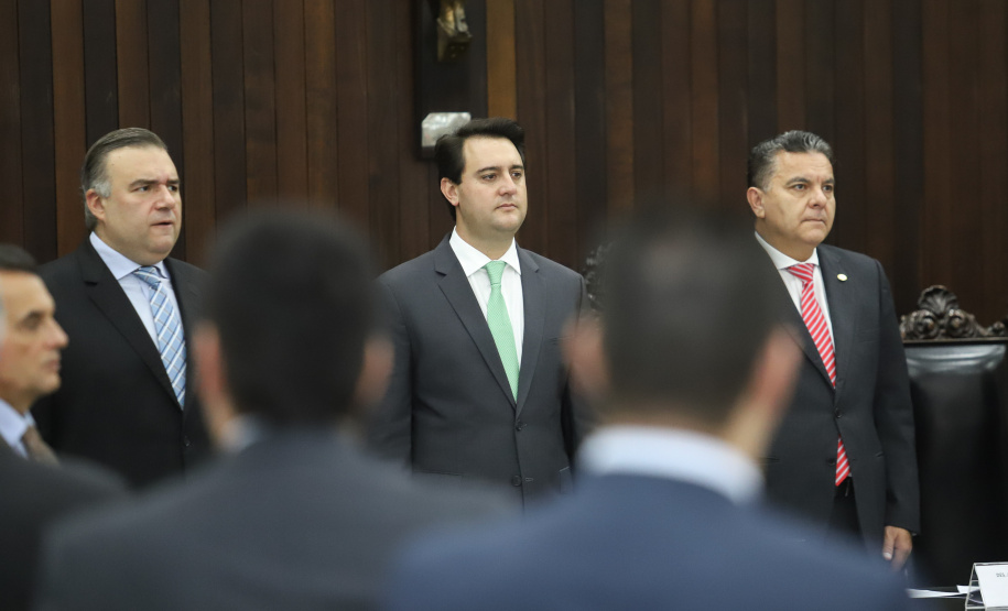 O governador Carlos Massa Ratinho Junior participa da solenidade que formaliza a Força-Tarefa Infância Segura de Prevenção e Combate a Crimes Contra a Criança, nesta quinta-feira (21) no Palácio da Justiça. Curitiba, 21/02/2019 - Foto: Rodrigo Félix Leal/ANPr