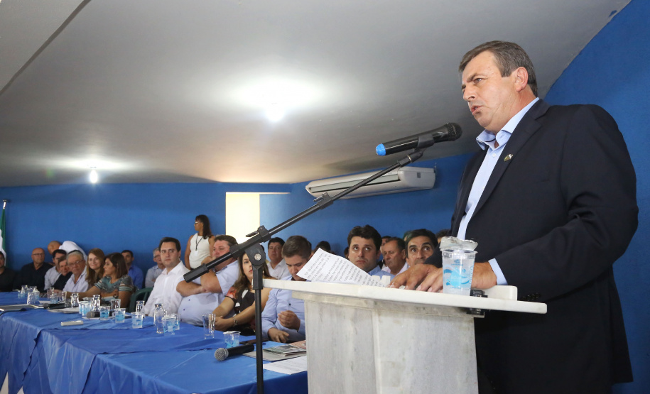 Governador Carlos Massa Ratinho Júnior participa da posse da nova diretoria da Associação dos Municípios do Norte Pioneiro (Amunorpi). O prefeito de Pinhalão, Sérgio Rodrigues é o presidente da Associação. - Pinhalão, 22/01/2019 - Foto: Jaelson Lucas/ANPr