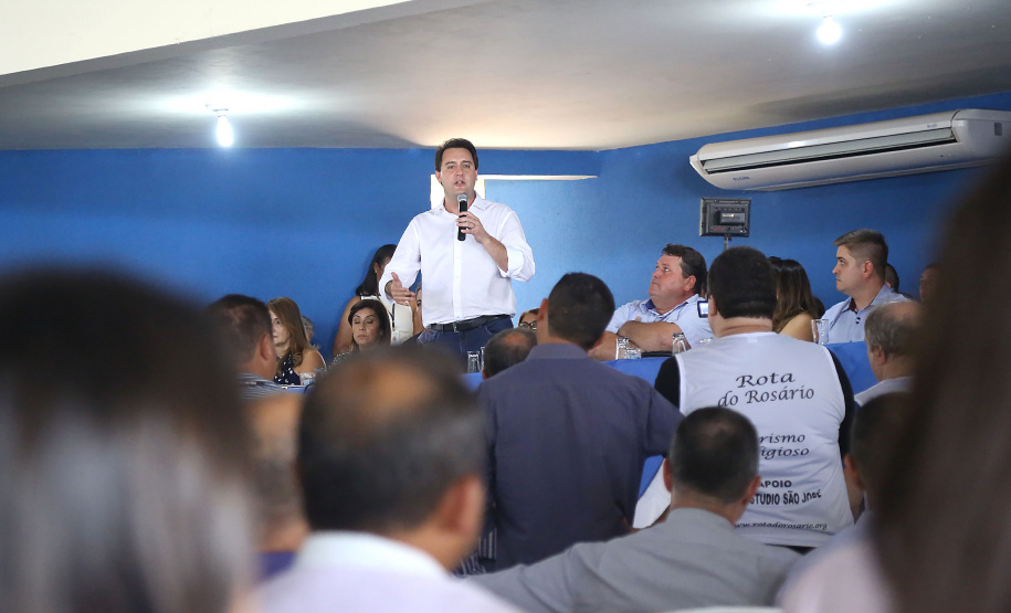 Governador Carlos Massa Ratinho Júnior participa da posse da nova diretoria da Associação dos Municípios do Norte Pioneiro (Amunorpi). O prefeito de Pinhalão, Sérgio Rodrigues é o presidente da Associação. - Pinhalão, 22/01/2019 - Foto: Jaelson Lucas/ANPr