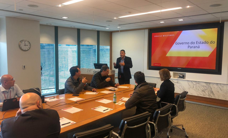Governador Carlos Massa Ratinho Junior visita sede da Oracle, nos Estados Unidos. Foto: Divulgação/ANPr