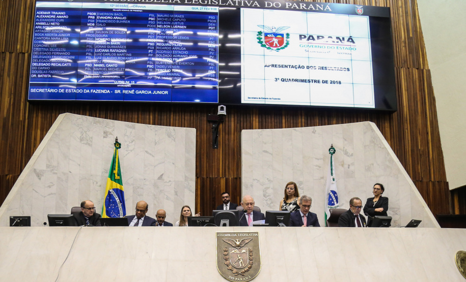 O secretário Renê Garcia Junior, de Estado da Fazenda (SEFA), participa nesta quarta-feira (27), de uma audiência pública  na Assembleia Legislativa do Paraná (ALEP), para apresentação dos dados do Governo relativos ao cumprimento das metas fiscais do terceiro quadrimestre de 2018.  Curitiba, 27/02/2019 -  Foto: Geraldo Bubniak/ANPr