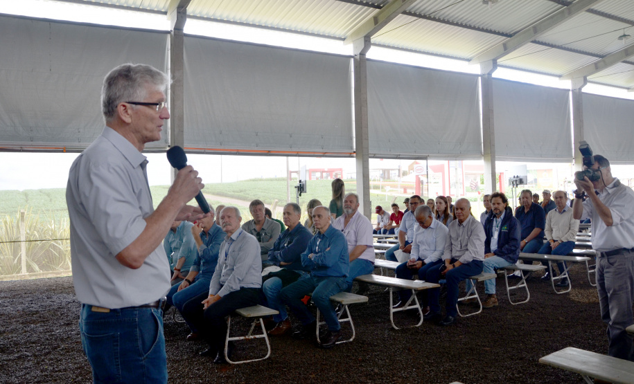 O secretário da Agricultura e Abastecimento do Paraná, Norberto Ortigara, durante abertura, nesta quarta-feira (27), do Dia de Campo Verão 2019, da Cooperativa Agraria, de Entre Rios, em Guarapuava.  -  27/02/2019  -  Foto:  Divulgação SEAB