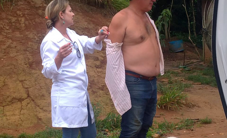 Equipe da secretaria da Saúde percorre as áreas mais remotas do município de Adrianópolis em busca de pessoas não vacinadas contra a febre amarela. Adrianópolis, 28/02/2019 - Foto: Divulgação SESA